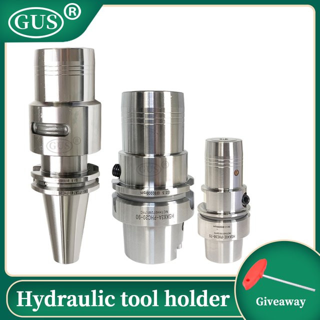 Hydraulisches Spannzangenfutter GUS in Silber für CNC-Drehmaschinen mit BT30 BT40 SK40 CAT40 HSK40E HSK50 HSK63A und PHC-Serien - Bild 1
