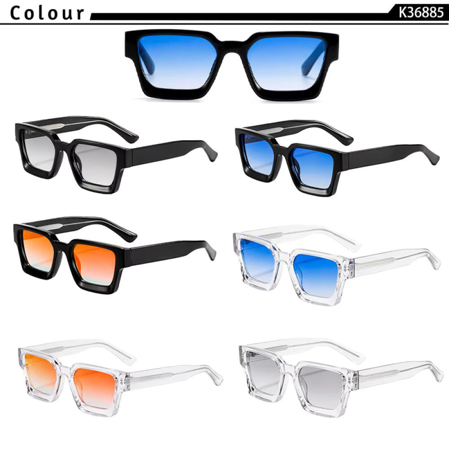 CATERSIDE Sonnenbrille, Unisex, Vollrand, quadratisch, Schwarz, Kunststoff - Bild 4