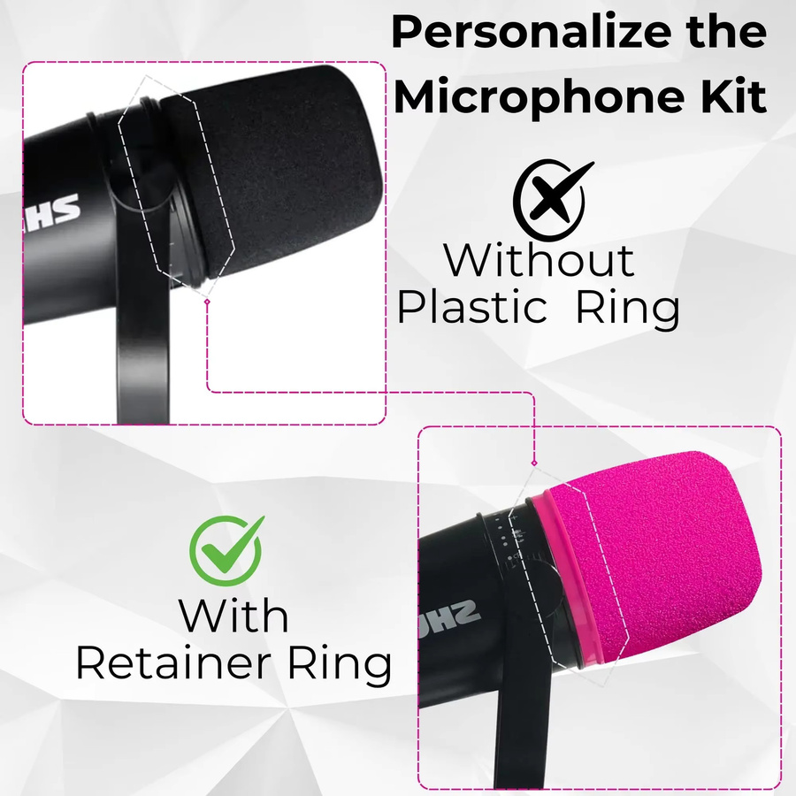 Shure MV7 Mikrofon-Schaumstoff Pop-Filter-Ersatz für MV7, MV7+, MV7i und MV7x in Blue-Violet und Pink - Bild 4