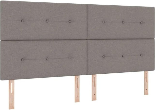 vidaXL LED Boxspringbett mit Matratze in Taupe, B/T: 200 x 200 cm, mit Taschenfederkern und Unterbettbeleuchtung - Bild 1