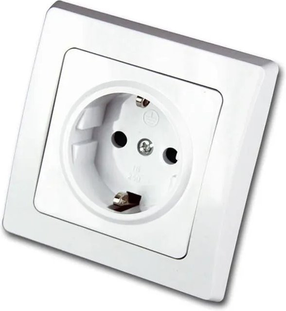 ChiliTec DELPHI Unterputz-Steckdose mit Klemmanschluss 250V 16A in Weiß - Bild 1