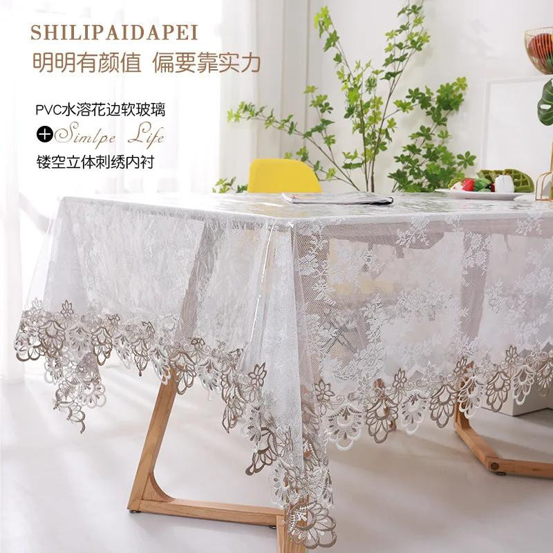 Transparente PVC Tischdecke von Yiran bag, quadratisch, wasserabweisend und hitzebeständig, B/B: 80 x 80 cm - Bild 1