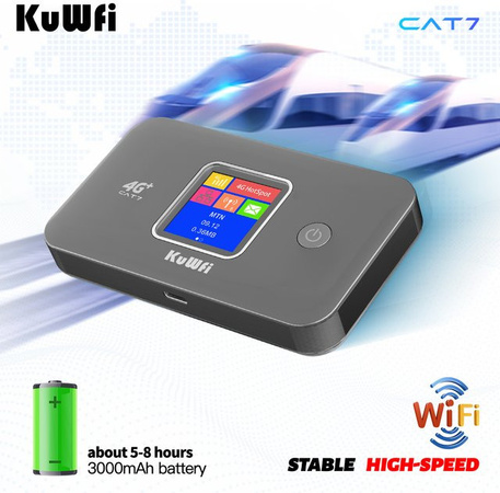 KuWfi MF801 Tragbarer WLAN Router mit 3000-mAh-Akku in Schwarz