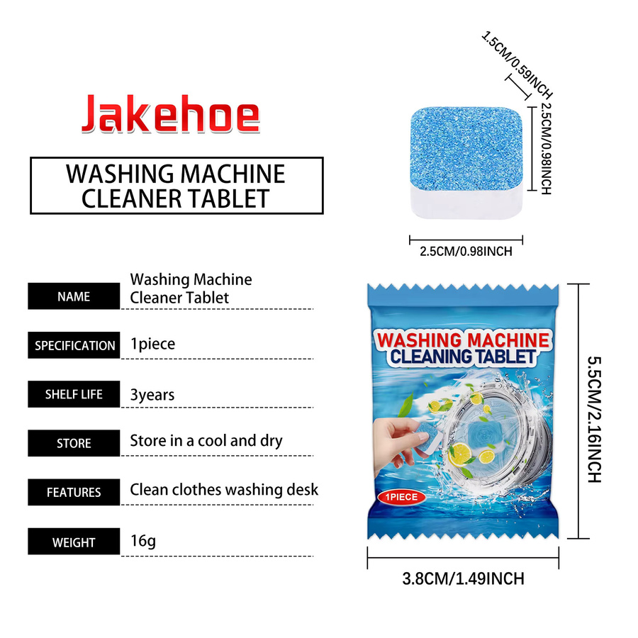 JAKEHOE Waschmaschinen-Reiniger in Blue zur Tiefenreinigung und Entkalkung als Tablet mit Geruchsentfernung - Bild 6