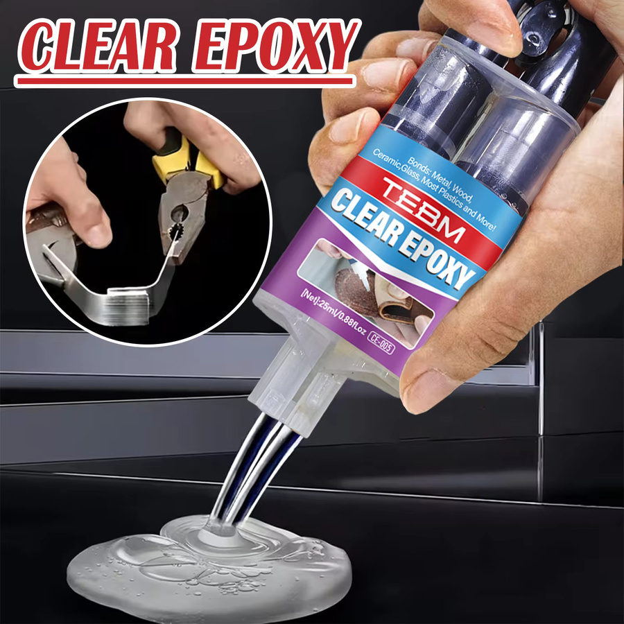 TEBM Transparenter Epoxidharz-AB-Kleber mit 5-Minuten-Härtungszeit für Metall, Kunststoff, Keramik, Glas, Gummi, Holz, Stein und Schmuck - Bild 2