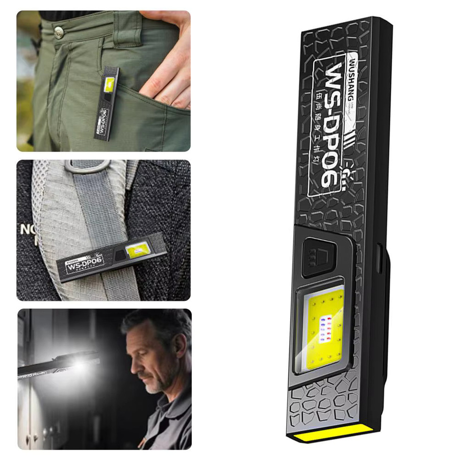 KDULIT LED-Taschenlampe wiederaufladbar mit Magnet und Klemme in Schwarz - Bild 2