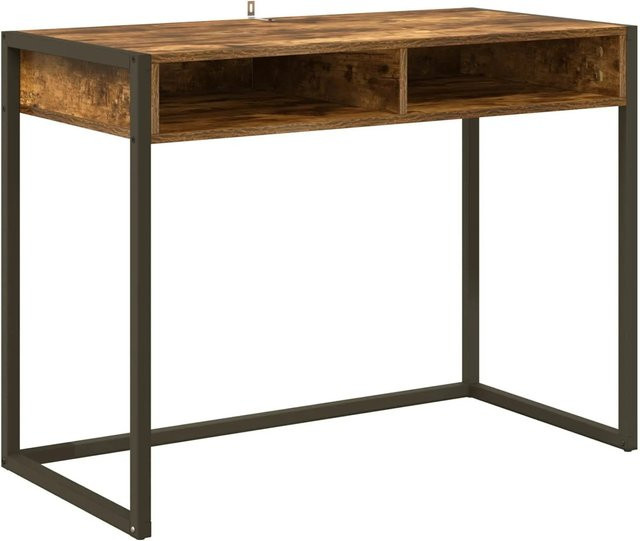 vidaXL Schreibtisch in Raucheiche im Industrie-Stil, B/T/H: 100 x 50 x 75 cm - Bild 1