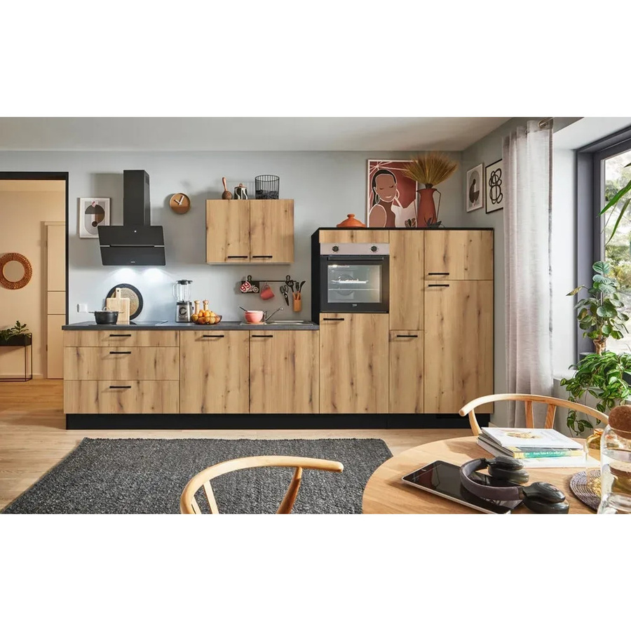 pino Küchenzeile Evoke Eiche mit 1 Geräteschrank und 1 Apothekerschrank, Breite: 350 cm - Bild 2