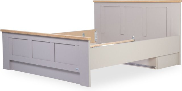 Modernes Bett SANSIBAR AALBORG in Grau mit Kassetten-Design, B/T/H: 180 x 210 x 104 cm - Bild 1