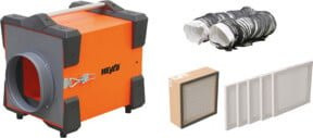 Heylo Master Luftreiniger Komplettpaket PF 1000 in Orange mit Schlauch Ø 205 mm und Filtern (5 x G4, 1 x H14) - Bild 1