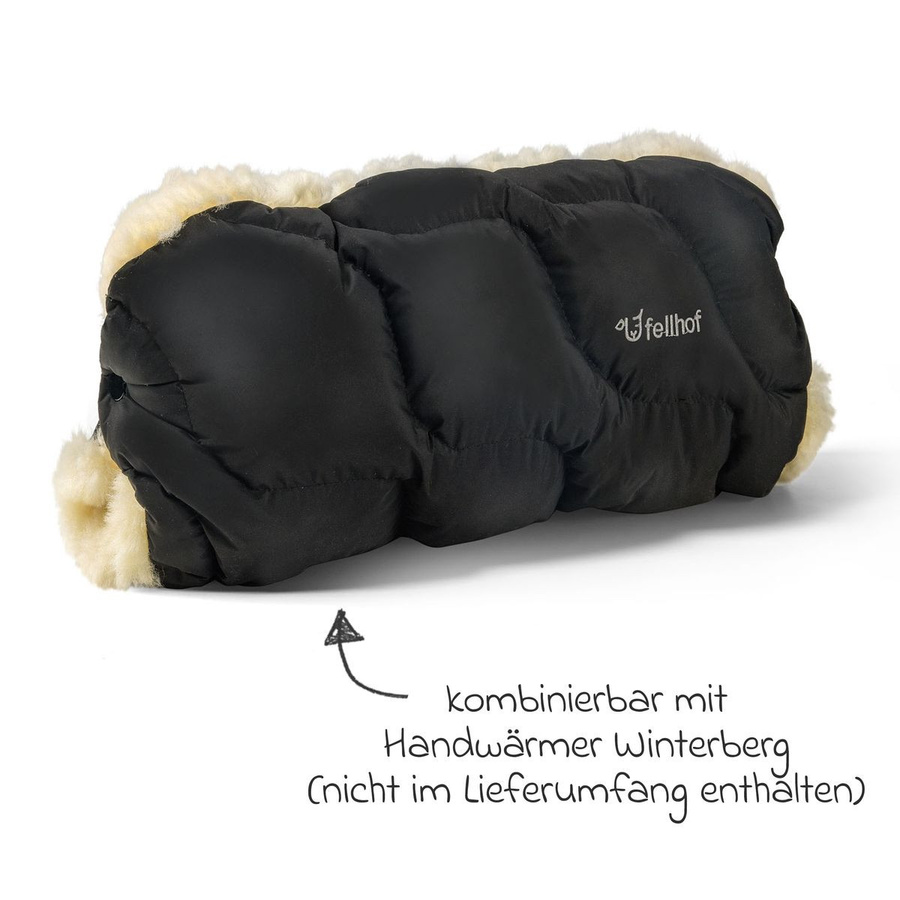 Fellhof Lammfell-Fußsack Winterberg für Buggy, Sport- und Kinderwagen in Schwarz - Bild 3