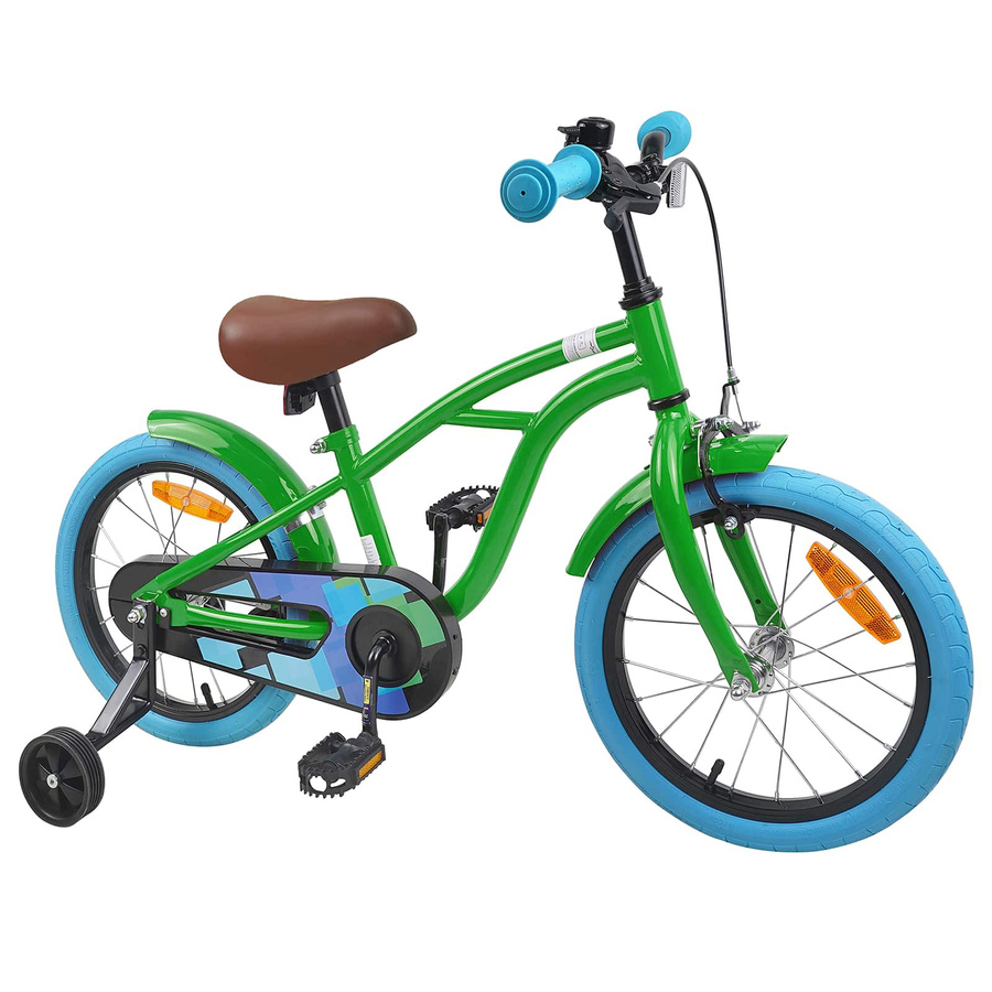 VD Home Furnishing Kinderfahrrad 16 Zoll Grün für Alter 4-6 - Bild 1