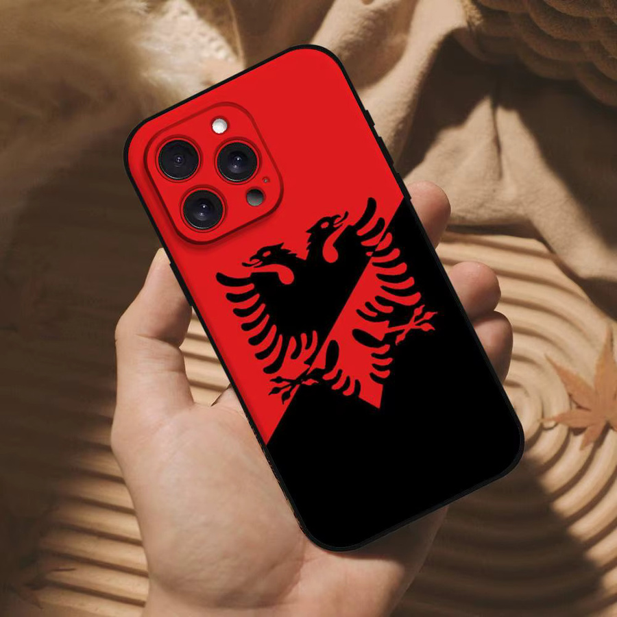 Handyhülle Albanien Flagge für iPhone 17 16 15 14 13 12 11 Pro Max Plus Mini aus weichem TPU - Bild 4