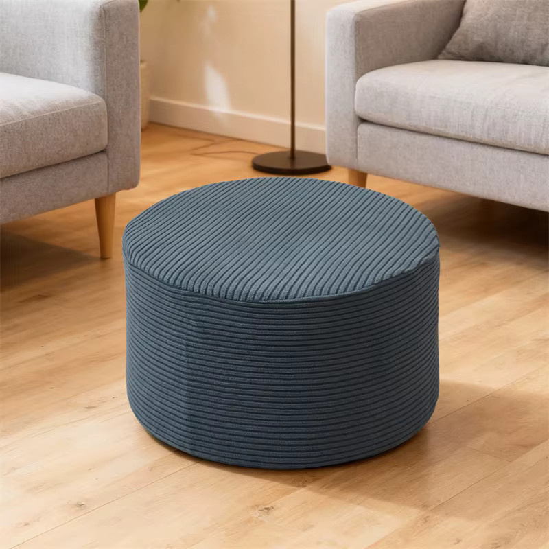WANERQU Jacquard Ottoman-Bezug für runden Fußhocker, dehnbarer Überzug mit Streifenmuster für Wohnzimmer und Schlafzimmer - Bild 4