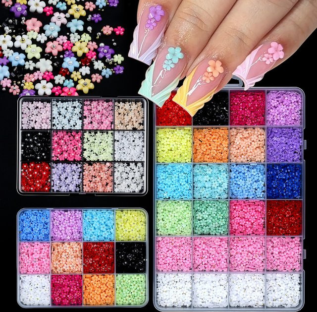 Misscheering Nagelkunst-Charms Set, Harzblumen, Glänzend - Bild 1