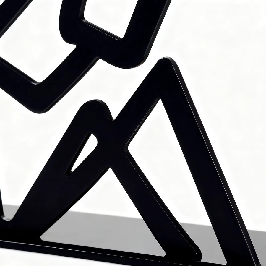 Schwarze Abstrakte Linien Buchstützen aus Metall in vertikaler Figurenform für dein Zuhause oder Büro - Bild 4