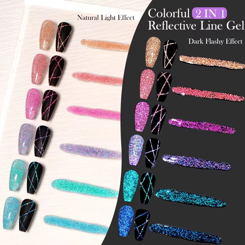 LILYCUTE Glitter Liner Gel, Champagner, 6 x 5 ml, Glänzend - Bild 5