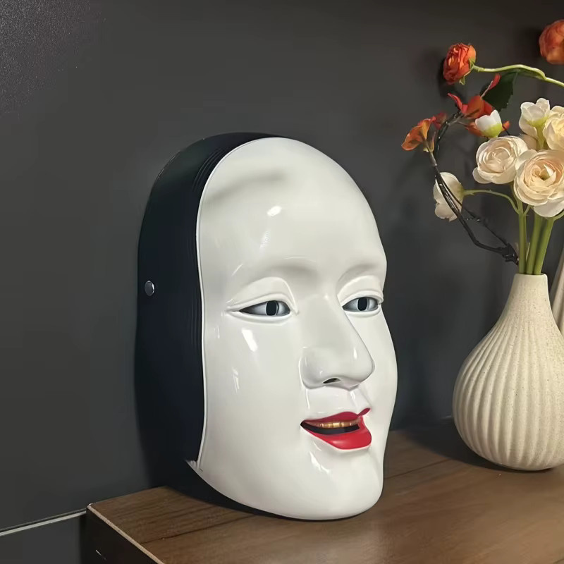 YIHUN Japanische Noh-Maske Sun Jiro Pranya Collector's Edition in Weiß aus Kunststoff - Bild 3