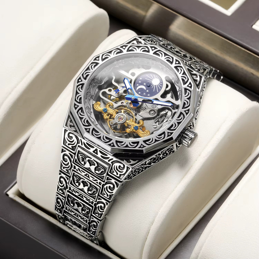 Forsining Armbanduhr Automatik, Edelstahl, Silber, Herren - Bild 2