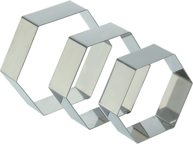 Schneider Dessert- und Tortenring Sechseck aus Edelstahl in Silber, Höhe: 5 cm, Durchmesser: 20 cm - Bild 1