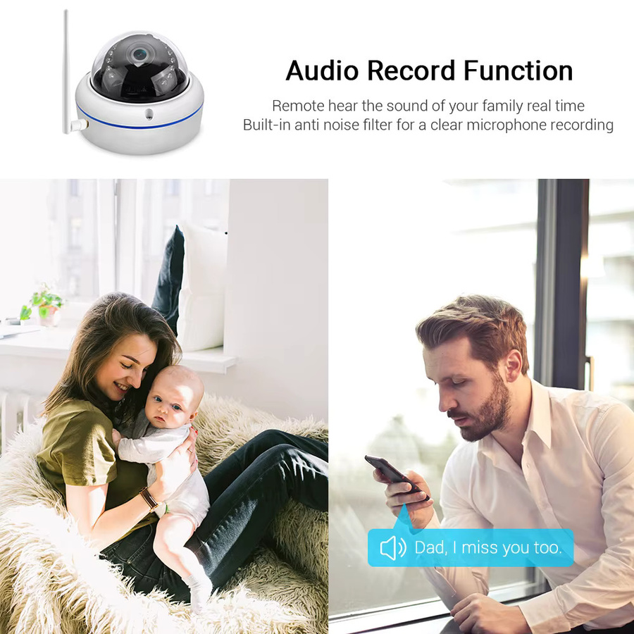 HAMROLTE WLAN Außenkamera mit 5MP HD Auflösung, IP65 wasserdicht und vandalensicher, kabellose IP-Kamera in Weiß mit Audioaufnahme und iCSee Unterstützung - Bild 2