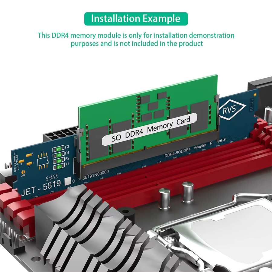 T.F.SKYWINDINTL DDR4 RAM Adapterkarte SO-DIMM zu Desktop DDR4 Konverter Speichertester kompatibel mit JEDEC-Spezifikationen - Bild 3