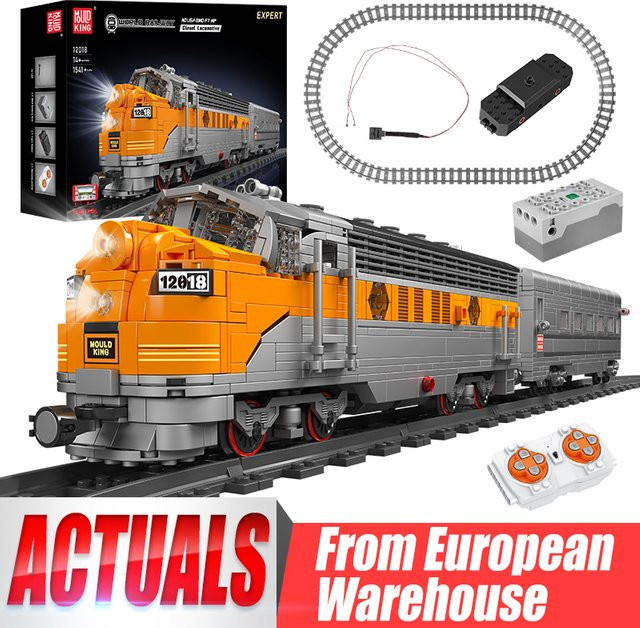 Mould King 12018 Technischer Zug-Bausatz, Ferngesteuert, Diesel-Lokomotivmodell - Bild 1