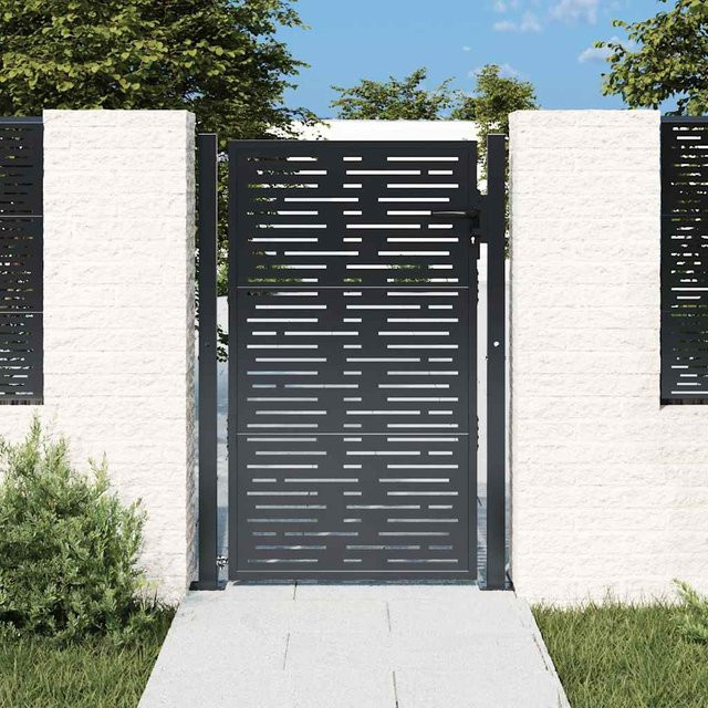 Vidaxl Gartentor aus Stahl in Anthrazit, B: 105 cm, H: 155 cm - Bild 1