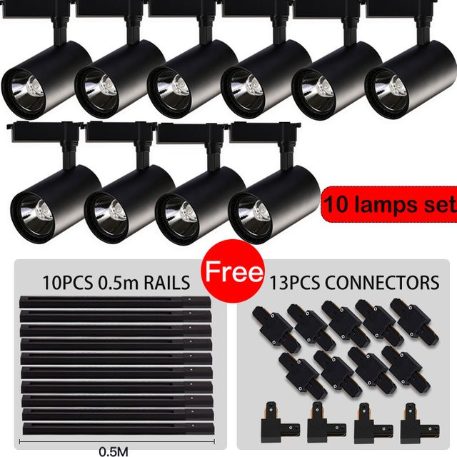 LANGYUE LED Schienenlicht Schwarz 50W moderne Schienenbeleuchtung für Küche und Schlafzimmer - Bild 1