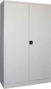 Stier Flügeltürenschrank Lichtgrau mit 4 verzinkten Böden und Schloss, H x B x T: 195 x 120 x 40 cm - Bild 1