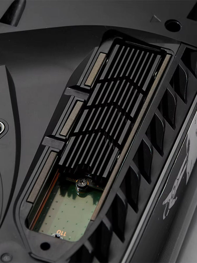 APWIKOGER M.2 2280 SSD-Kühler für NVMe und NGFF, passiver Aluminium-Kühlkörper mit thermischem Silikon-Pad in Schwarz, kompatibel mit der PS5 Spielekonsole - Bild 2