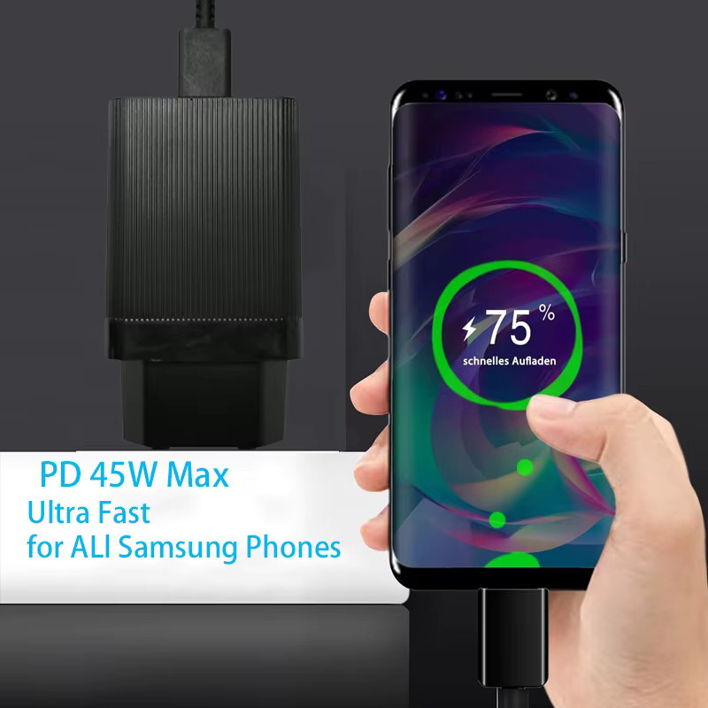 UYUXIO USB-C Power Adapter PD 4.0 Turbo Wandladegerät 45W Quick Charge in Schwarz - Bild 2