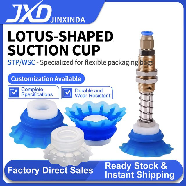 JXD STP-Serie Lotus-Typ Pneumatischer Silikon-Saugnapf mit Pufferstange in Blau - Bild 1