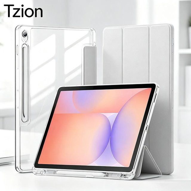 Samsung Galaxy Tab S10 Lite S10 FE S9 FE S9 10.9 11 Zoll Tablet Hülle Flip Smart Cover mit transparenter Rückschale und Auto Wake/Sleep Funktion - Bild 1