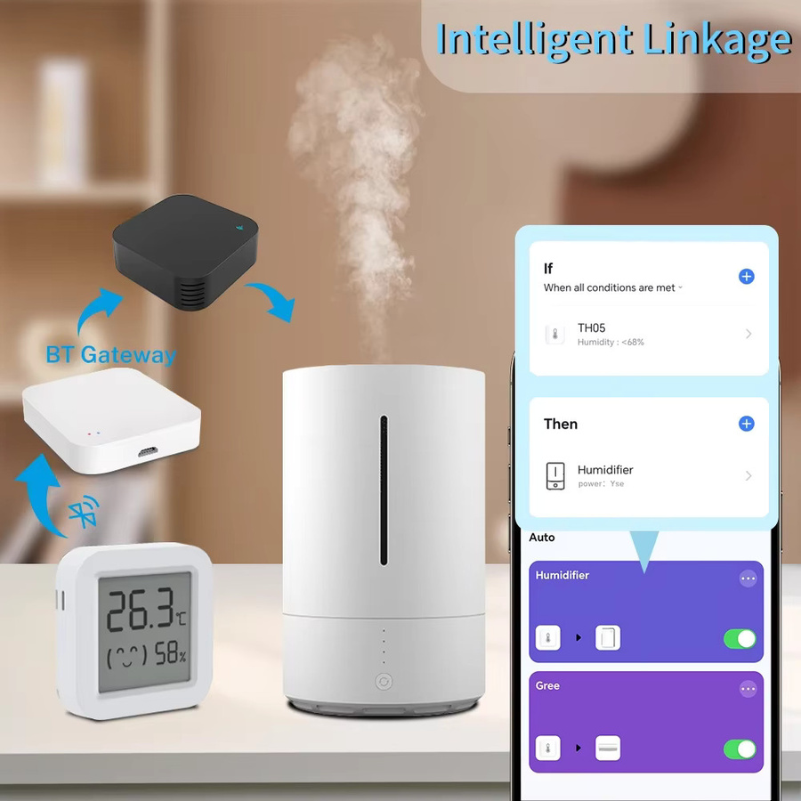 Tuya Smart Bluetooth Temperatur- und Feuchtigkeitssensor mit LCD-Display und App-Steuerung, Weiß - Bild 2