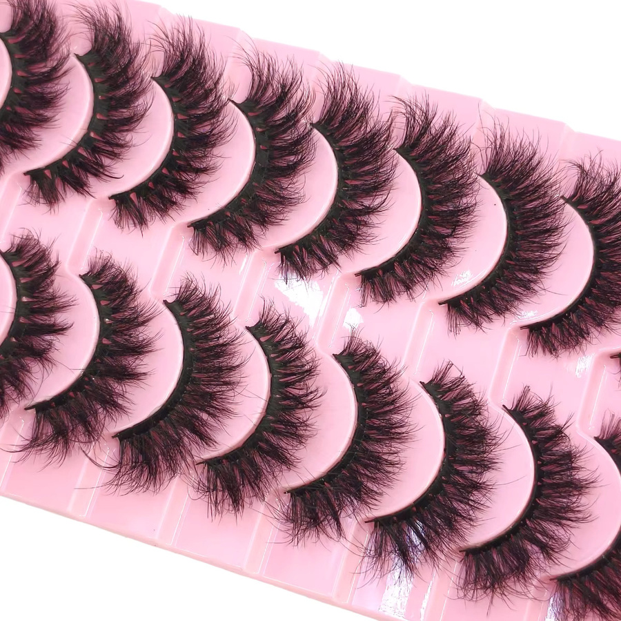 AMSDCN Künstliche Wimpern aus Nerz, 10 Paar, Handgefertigt - Bild 3