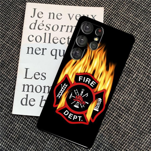 Feuerwehrmann Helden Handyhülle für Samsung Galaxy S25 Ultra S24 Ultra S23 Ultra S22 Ultra S21 Ultra S20 Ultra S9 S10 Plus S24 FE in Gelb - Bild 1