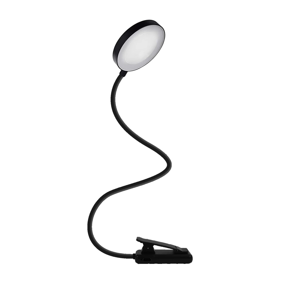 LQWELL LED Nachttisch-Leselampe in Schwarz, wiederaufladbare USB-Tischlampe mit 3 Farbtemperaturen, 10 Helligkeitsstufen und stufenloser Dimmfunktion, flexibles 360 Grad Buchlicht für Kinder und Erwachsene - Bild 2