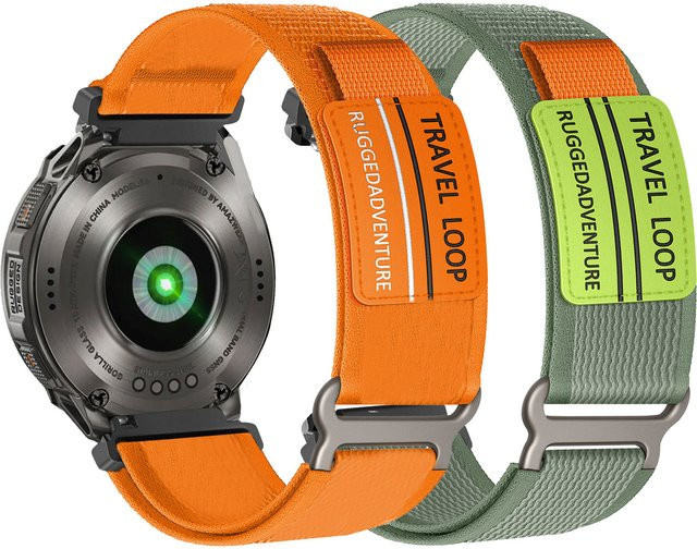 2 Stück DAINU Nylon-Klettverschlussbänder für Kospet Tank T4 Armband in Blau, Grau und Rot - Bild 1