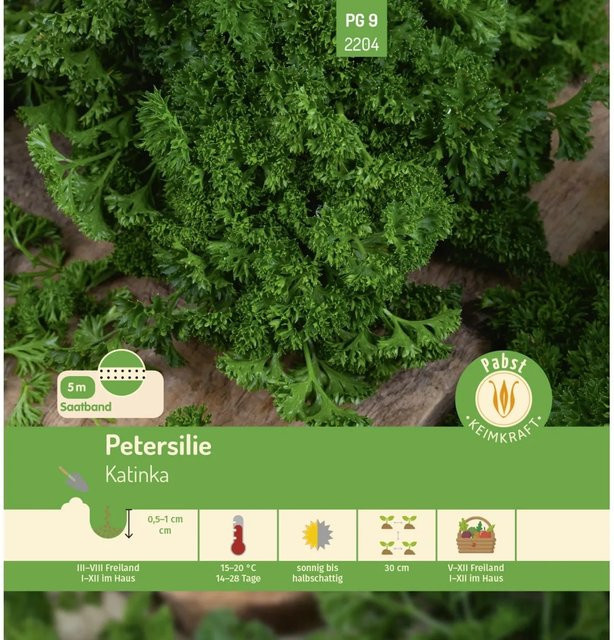 Pabst Keimkraft Petersilie Saatband Katinka mit 5 m Saatgut für Garten, Balkon und Fensterbank - Bild 1