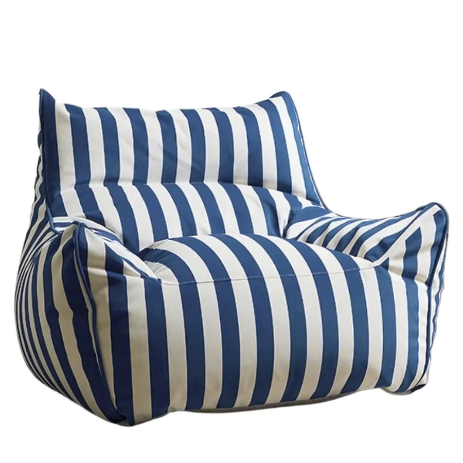 OTAUTAU Sitzsackbezug für den Außenbereich Sessel SF117, blau gestreift, maritimer Look, ohne Füllung - Bild 7