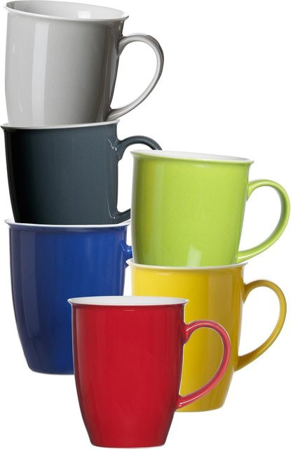 Ritzenhoff & Breker Kaffeebecher Doppio aus Keramik, 6er Set, Multicolour, 320 ml - Bild 1