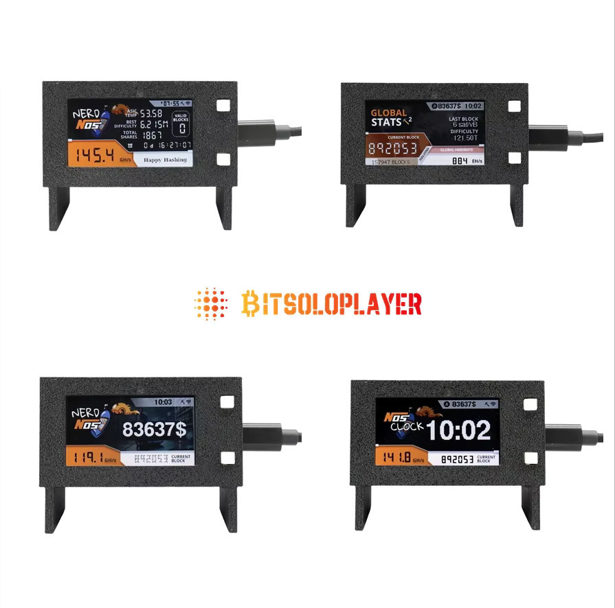 NerdNos Bitcoin Miner Home Mining Gerät mit 80-120gh/s und Netzteil in Orange - Bild 2
