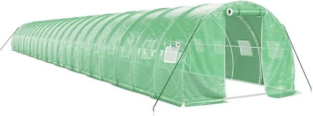 Furnicato Gewächshaus mit Stahlrahmen in Grün, Fläche: 66 m², B/H/T: 22 x 3 x 2 m - Bild 1