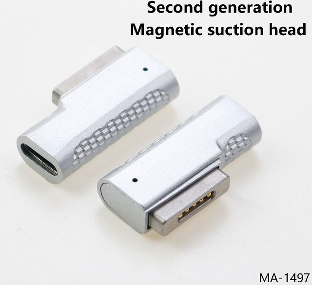 USB-C zu MagSafe Magnet-Adapter für MacBook Air und Pro, PD-Schnellladeadapter in Silber - Bild 1