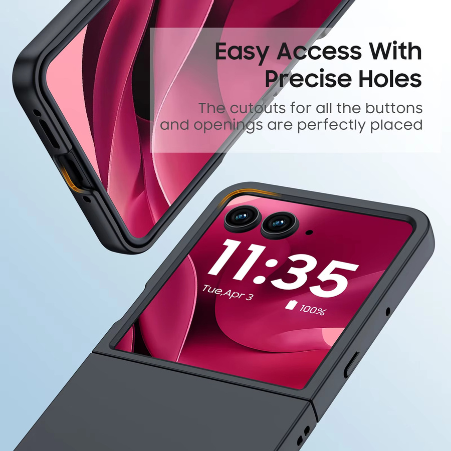 Robuste und stoßfeste Schutzhülle für Motorola Razr 2025 Ultra mit Scharnierschutz in Schwarz - Bild 4