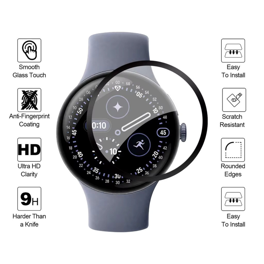 3D-Displayschutzfolie für Google Pixel Watch 3 und 4 (41 mm und 45 mm), transparent, HD-klar und kratzfest - Bild 4