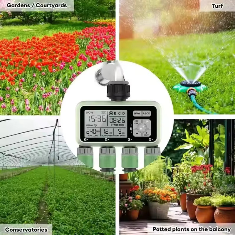 Automatischer Gartenbewässerungscomputer mit LCD-Display und 4 Zonen sowie EU-Stecker - Bild 5