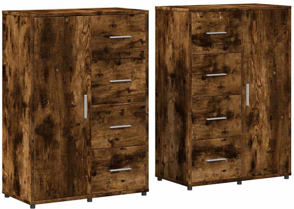 Set aus 2 Sideboards von vidaxl in Räuchereiche, modern, Holzwerkstoff, B/T/H: 60 x 31 x 84 cm - Bild 1