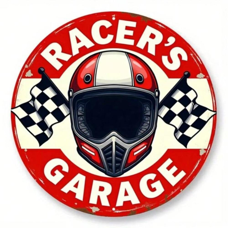 Vintage Racer Metallblechschild im amerikanischen Stil als Wanddekor für Garage und Bar, bunt, B/H: 20 x 20 cm - Bild 4